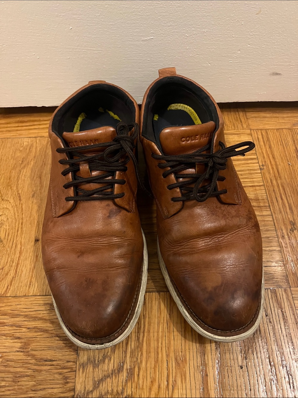 Cole Haan Men's Brown Leather Casual Lace-Up Shoes Oxford comfortable